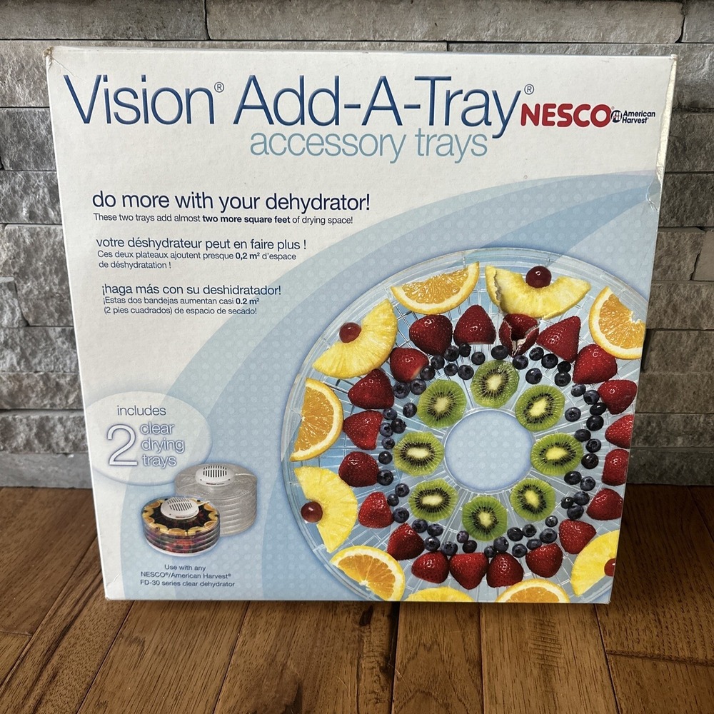 Nesco American Harvest Vision Add-A-Tray 2pk Clear Dehydrator Trays CLT-2 FD-30